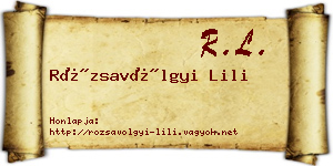 Rózsavölgyi Lili névjegykártya