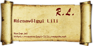 Rózsavölgyi Lili névjegykártya