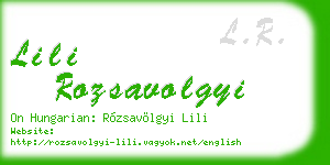 lili rozsavolgyi business card