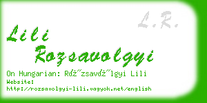 lili rozsavolgyi business card